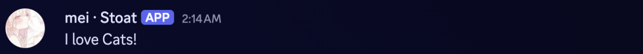 The same message relayed to Discord